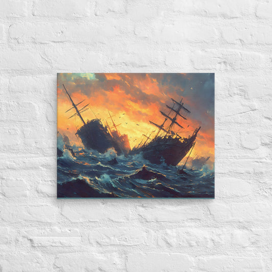 Eternal Sunset: Shipwreck Drift Canvas Print